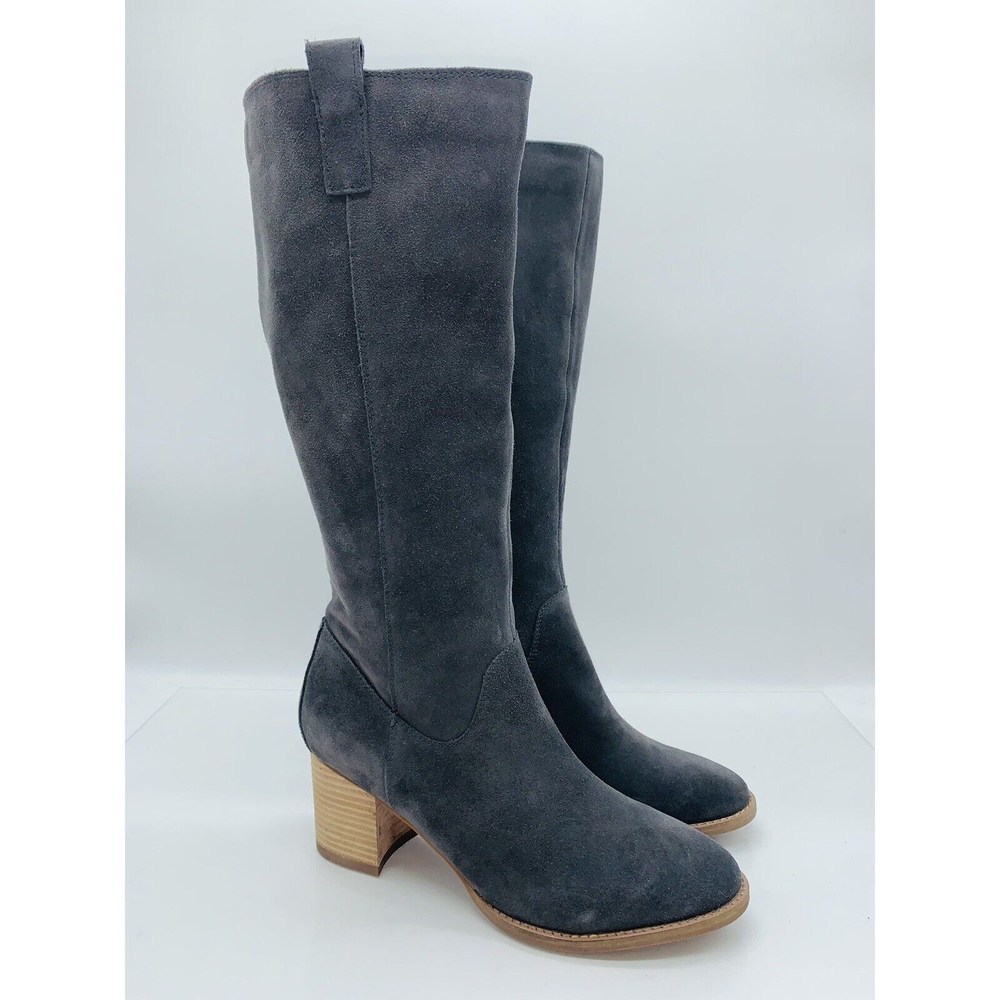 Aqua College Women's Natalya Waterproof Knee High Boots Dark Grey Suede US 11M - Picture 2 of 10